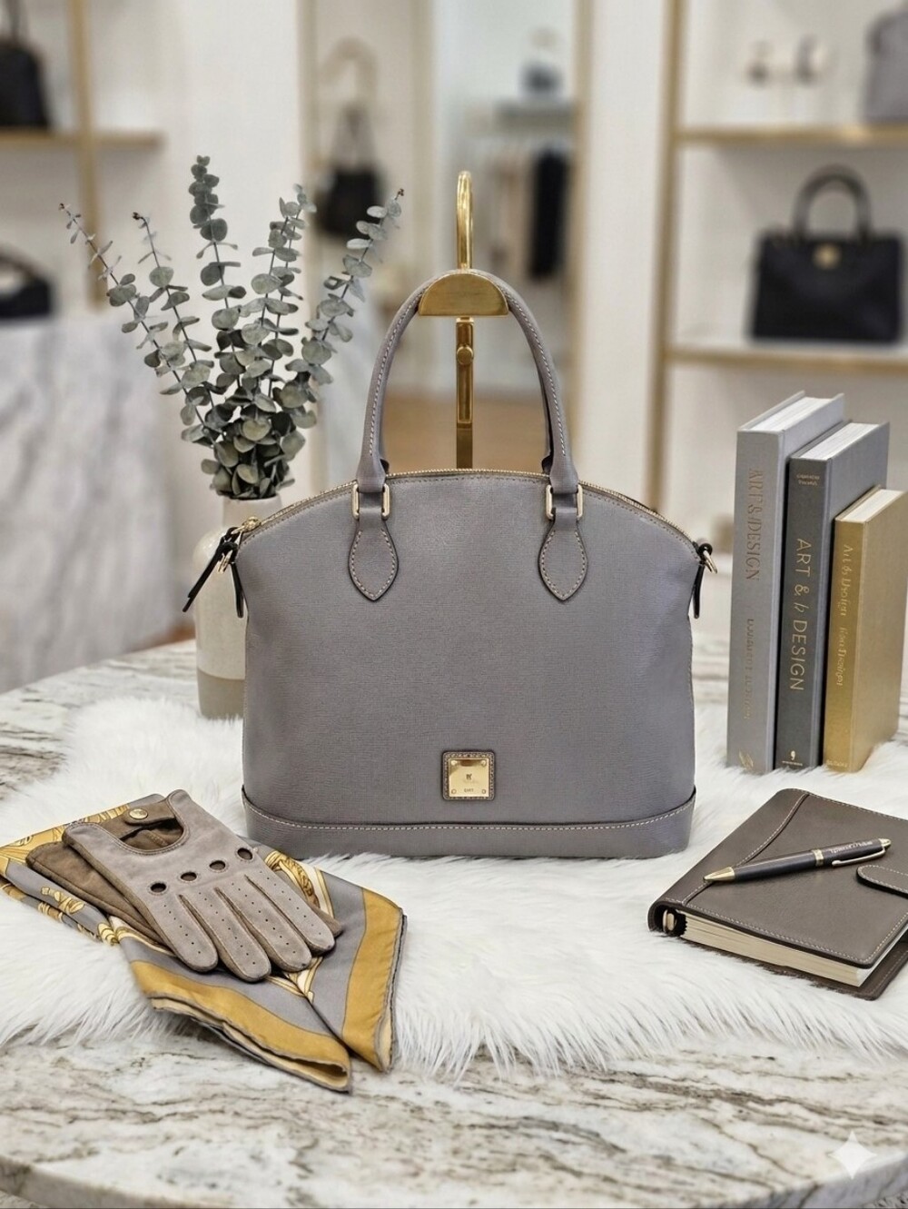 Dooney & Bourke Darcy Gray Dome Satchel